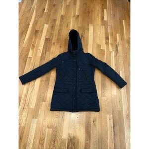 LRL Lauren Ralph Lauren Quilted Hooded Jacket Womens Small‎ Navy Blue
